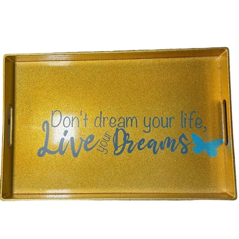 Inspirational Home Accent Tray – Gold Finish